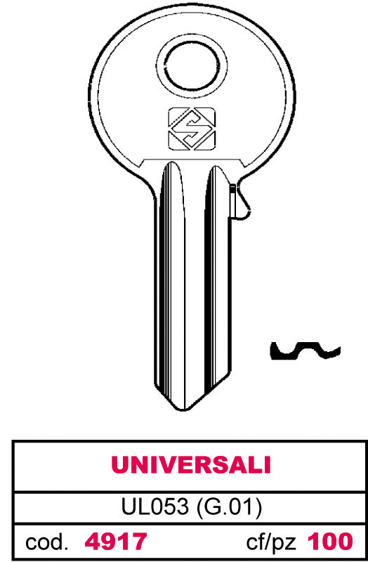 Silca CHIAVE ASC UL053 (G.VAB 0) UNIVERSALE 100.00 pz