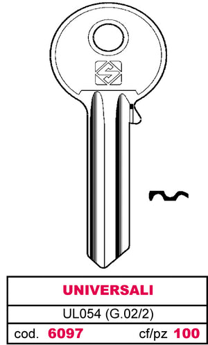 Silca CHIAVE ASC UL054 (G.VAC 2) UNIVERSALE 100.00 pz