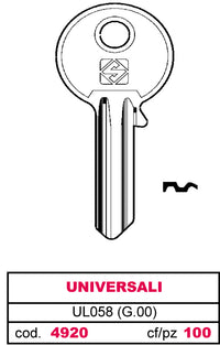 Silca CHIAVE ASC UL058 (G.VAB 0) UNIVERSALE 100.00 pz