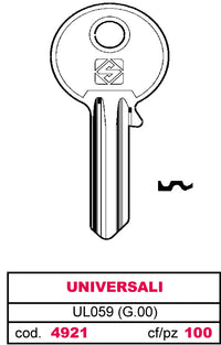 Silca CHIAVE ASC UL059 (G.VAB 0) UNIVERSALE 100.00 pz