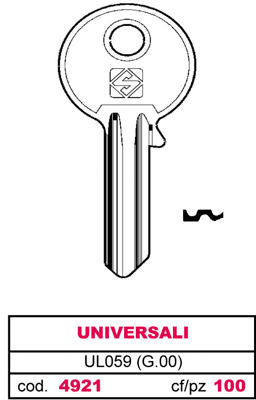 Silca CHIAVE ASC UL059 (G.VAB 0) UNIVERSALE 100.00 pz