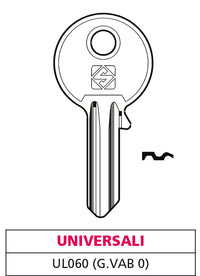 Silca CHIAVE ASC UL060 (G. VAB 0) UNIVERSALE 100.00 pz