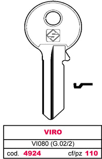 Silca CHIAVE ASC VI080 (G.VAC 2) VIRO 100.00 pz