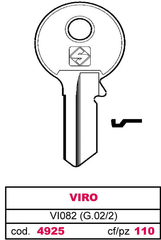 Silca CHIAVE ASC VI082 (G.VAC 2) VIRO 20.00 pz