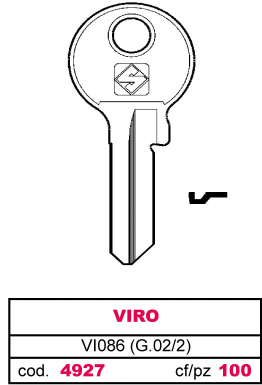 Silca CHIAVE ASC VI086 (G.VAC 2) VIRO 100.00 pz