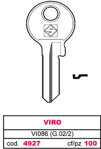 Silca CHIAVE ASC VI086 (G.VAC 2) VIRO 100.00 pz