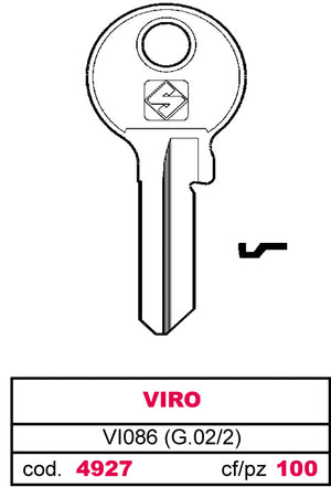 Silca CHIAVE ASC VI086 (G.VAC 2) VIRO 100.00 pz