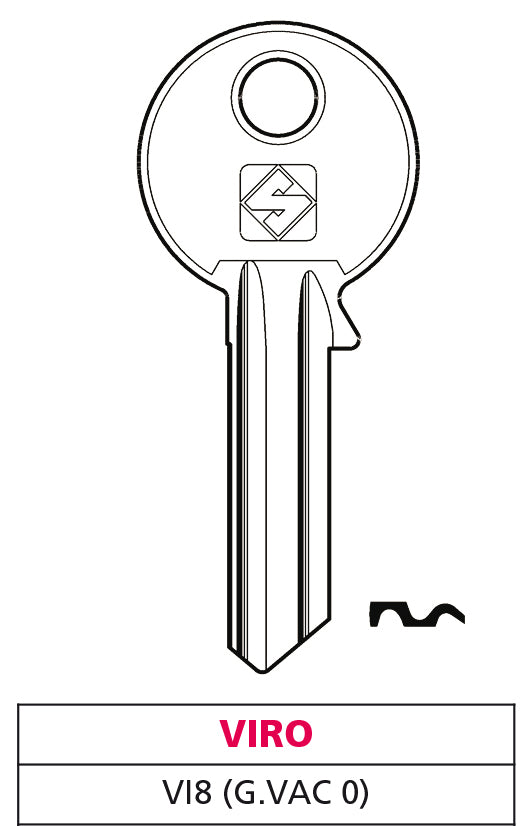 Silca CHIAVE ASC VI8 (G. VAC 0) VIRO 20.00 pz