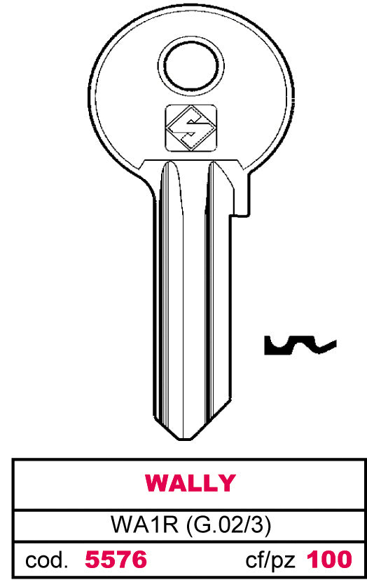 Silca CHIAVE ASC WA1R (G.VAC 3) WALLY 100.00 pz