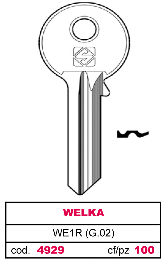 Silca CHIAVE ASC WE1R (G.VAC 4) WELKA 20.00 pz