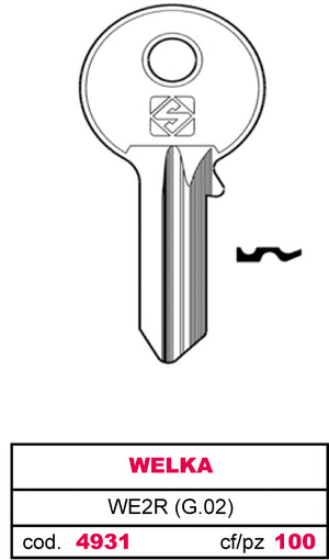 Silca CHIAVE ASC WE2R (G.VAC 4) WELKA 20.00 pz