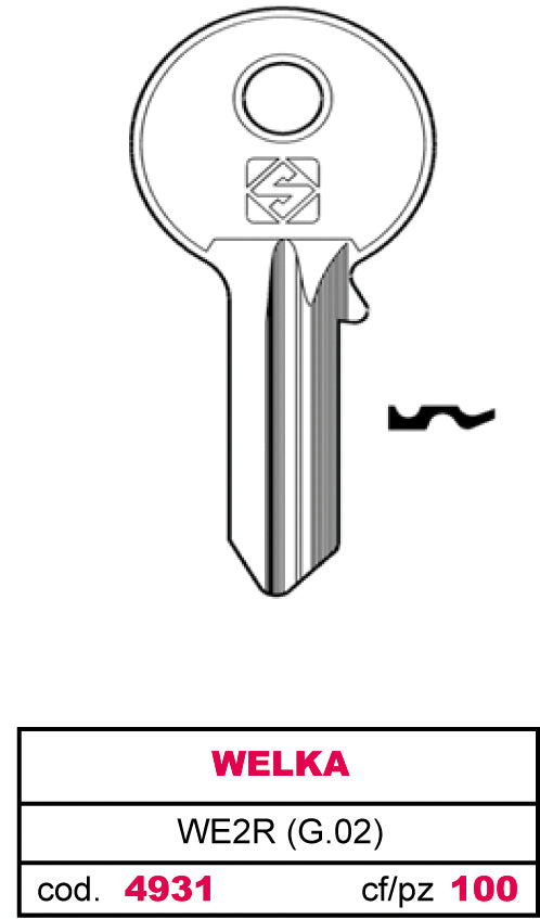 Silca CHIAVE ASC WE2R (G.VAC 4) WELKA 20.00 pz