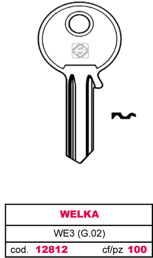Silca CHIAVE ASC WE3 (G.VAC 4) WELKA 20.00 pz