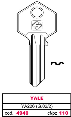 Silca CHIAVE ASC YA226 (G.VAC 2) YALE 20.00 pz