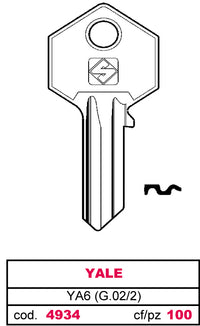 Silca CHIAVE ASC YA6 (G.VAC 2) YALE 20.00 pz