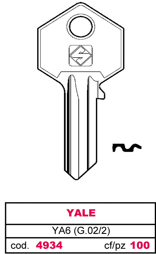 Silca CHIAVE ASC YA6 (G.VAC 2) YALE 20.00 pz