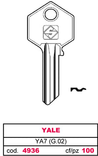 Silca CHIAVE ASC YA7 (G.VAC 0) YALE 20.00 pz