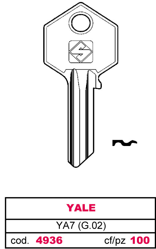 Silca CHIAVE ASC YA7 (G.VAC 0) YALE 20.00 pz