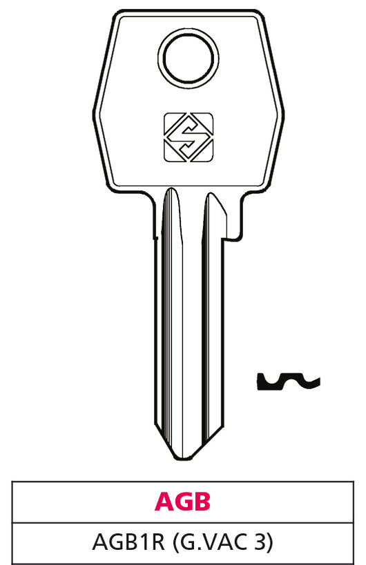 Silca CHIAVE OTTONE AGB1R (G. VAC 3) AGB 20.00 pz