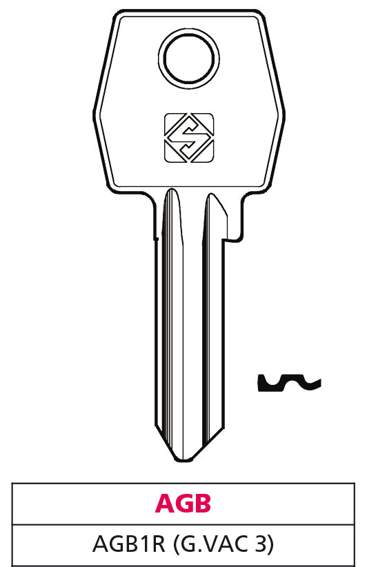 Silca CHIAVE OTTONE AGB1R (G. VAC 3) AGB 20.00 pz