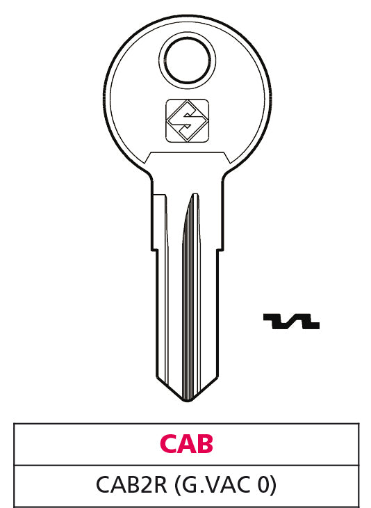 Silca CHIAVE OTTONE CAB2R (G. VAC 0) CAB 20.00 pz