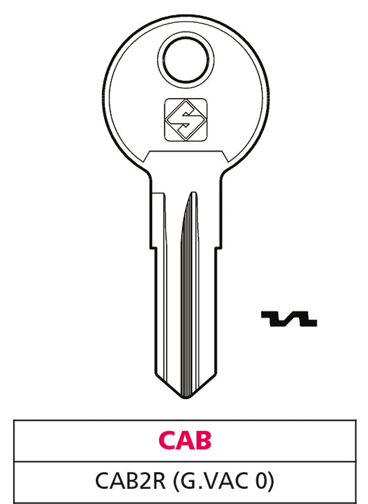 Silca CHIAVE OTTONE CAB2R (G. VAC 0) CAB 20.00 pz