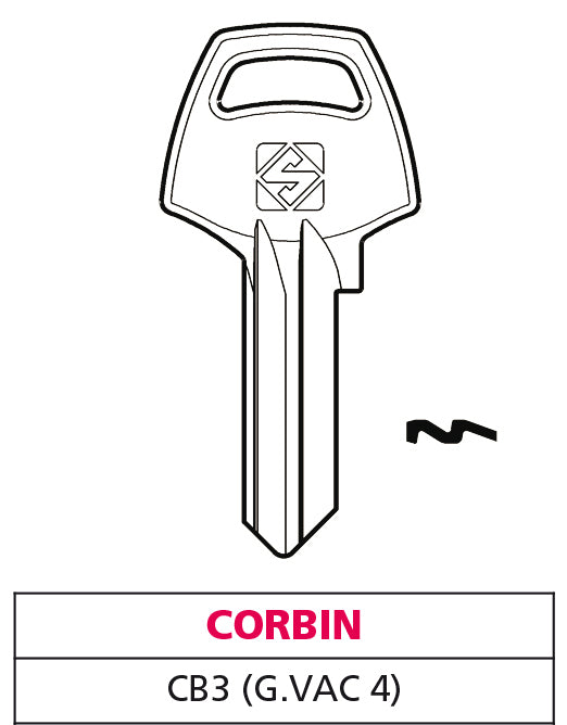 Silca CHIAVE OTTONE CB3 (G. VAC 4) CORBIN 20.00 pz