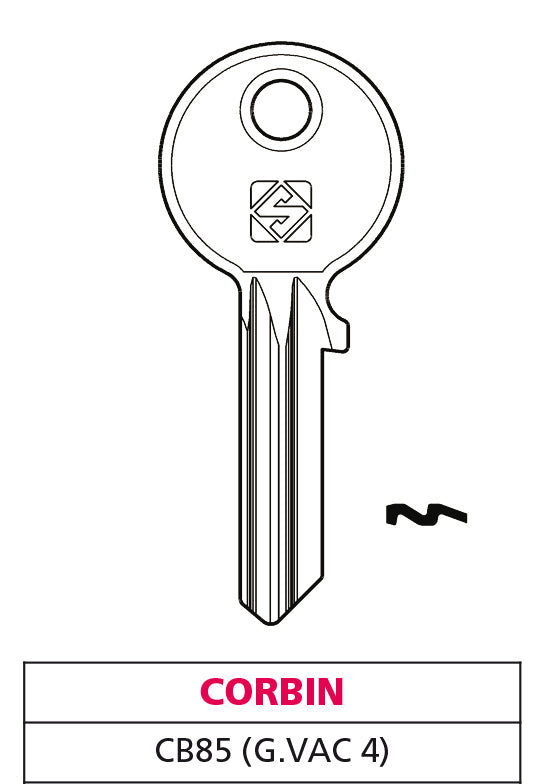 Silca CHIAVE OTTONE CB85 (G. VAC 4) CORBIN 20.00 pz