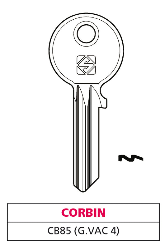 Silca CHIAVE OTTONE CB85 (G. VAC 4) CORBIN 20.00 pz