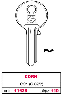 Silca CHIAVE OTTONE CC1 (G.VAC 2) CORNI 20.00 pz
