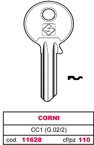 Silca CHIAVE OTTONE CC1 (G.VAC 2) CORNI 20.00 pz