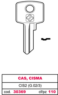 Silca CHIAVE OTTONE CIS2 (G.VAC 3) CAS, CISMA 20.00 pz