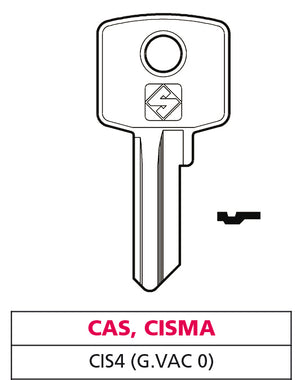 Silca CHIAVE OTTONE CIS4 (G. VAC 0) CAS-CISMA 20.00 pz