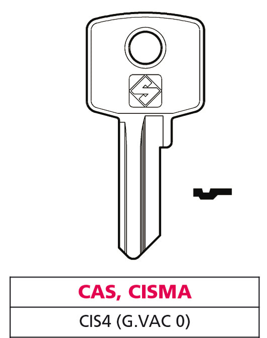 Silca CHIAVE OTTONE CIS4 (G. VAC 0) CAS-CISMA 20.00 pz