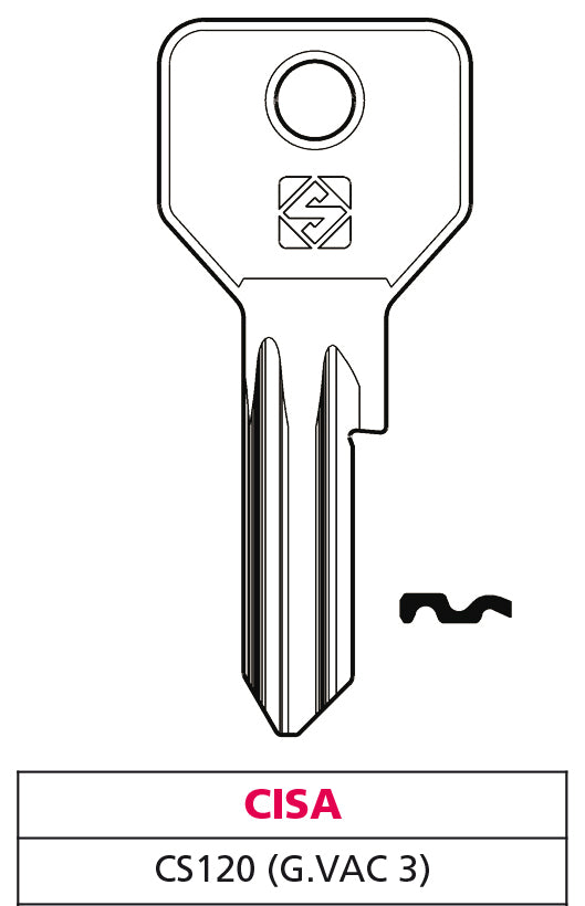 Silca CHIAVE OTTONE CS120 (G. VAC 3) CISA 10.00 pz