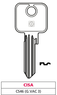 Silca CHIAVE OTTONE CS46 (G. VAC 3) CISA 10.00 pz
