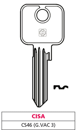 Silca CHIAVE OTTONE CS46 (G. VAC 3) CISA 10.00 pz