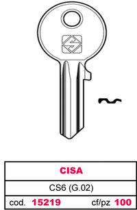 Silca CHIAVE OTTONE CS6 (G.VAC 0) CISA 20.00 pz