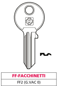 Silca CHIAVE OTTONE FF2 (G. VAC 0) FF-FACCHINETTI 20.00 pz