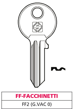 Silca CHIAVE OTTONE FF2 (G. VAC 0) FF-FACCHINETTI 20.00 pz