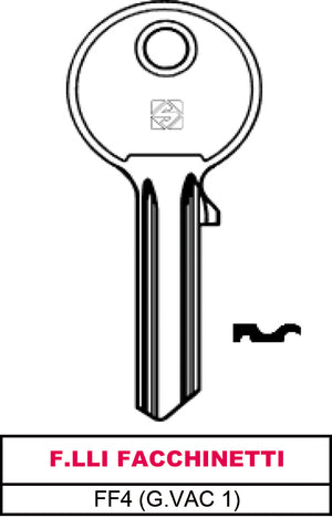 Silca CHIAVE OTTONE FF4 (G.VAC 1) F.LLI FACCHINETTI 20.00 pz
