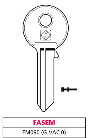 Silca CHIAVE OTTONE FM090 (G. VAC 0) FASEM 20.00 pz