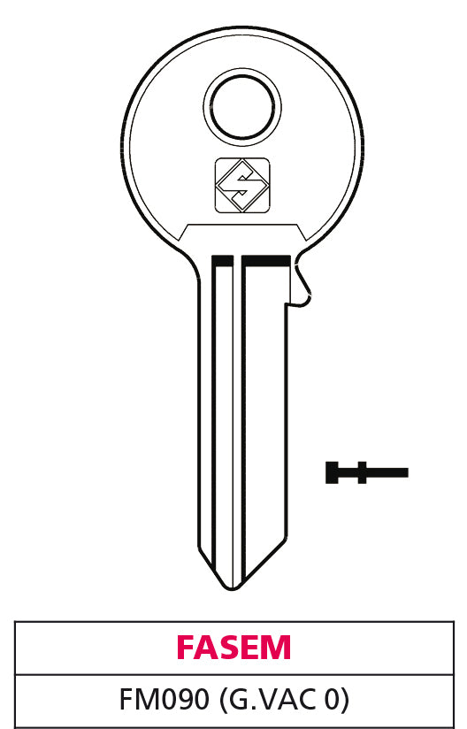 Silca CHIAVE OTTONE FM090 (G. VAC 0) FASEM 20.00 pz