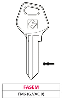 Silca CHIAVE OTTONE FM6 (G. VAC 0) FASEM 20.00 pz