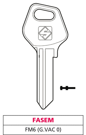 Silca CHIAVE OTTONE FM6 (G. VAC 0) FASEM 20.00 pz