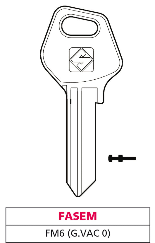 Silca CHIAVE OTTONE FM6 (G. VAC 0) FASEM 20.00 pz