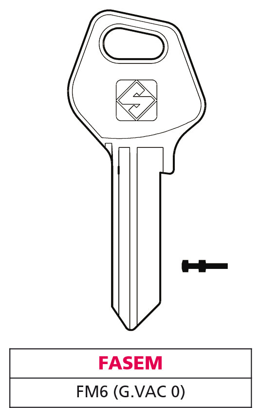 Silca CHIAVE OTTONE FM6 (G. VAC 0) FASEM 20.00 pz