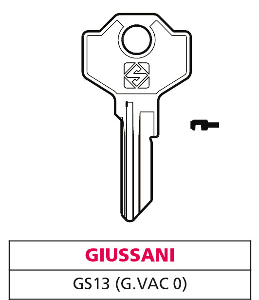 Silca CHIAVE OTTONE GS13 (G. VAC 0) GIUSSANI 20.00 pz