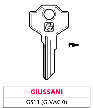 Silca CHIAVE OTTONE GS13 (G. VAC 0) GIUSSANI 20.00 pz