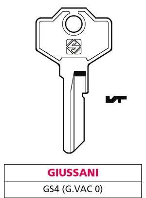 Silca CHIAVE OTTONE GS4 (G. VAC 0) GIUSSANI 20.00 pz